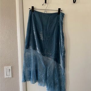 Free People Asymmetrical Blue Skirt
